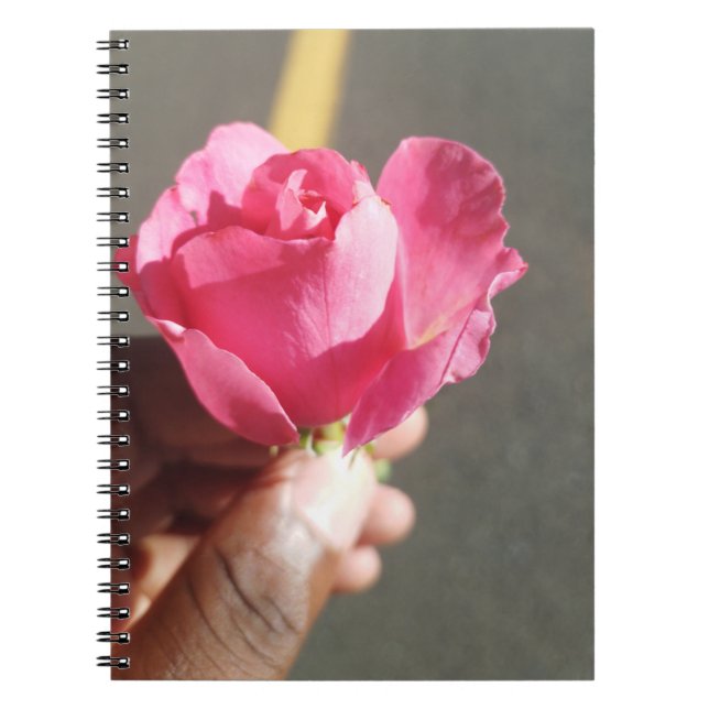 Caderno Espiral Notebook de fotos espirais com ventilador rosa (Frente)