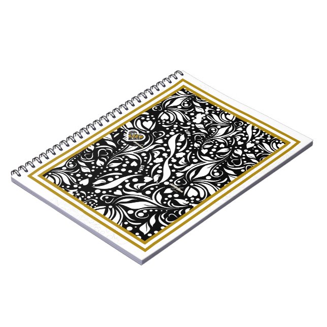 Caderno Espiral Notebook de fotos espirais do Black Paisley Quote (Left Side)