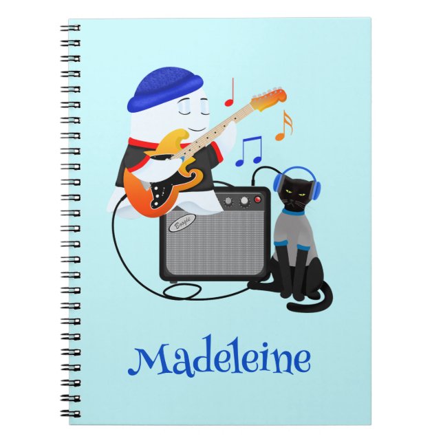 Caderno Espiral Notebook de fotos espirais do guitarra em Grooving (Frente)