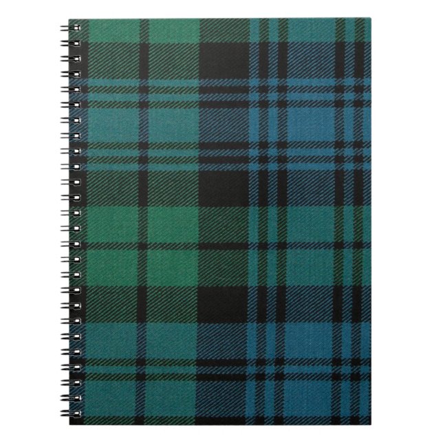 Caderno Espiral Notebook de fotos espirais do Tecido Tartan (Frente)
