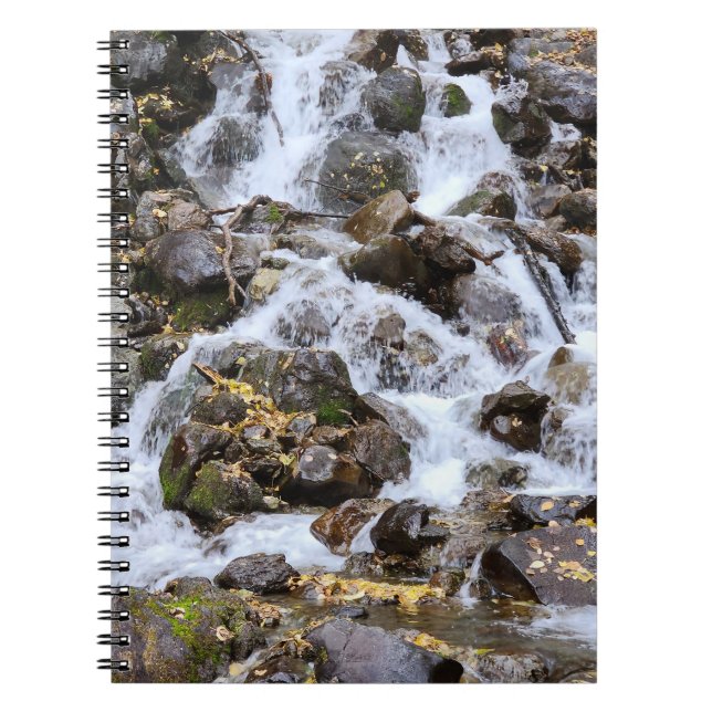 Caderno Espiral Notebook de fotos espirais em cascata do outono ce (Frente)