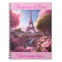Notebook de fotos espirais em Torre Eiffel Paris r