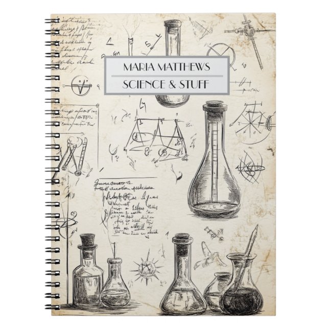 Caderno Espiral Notebook de fotos espirais personalizado da ciênci (Frente)