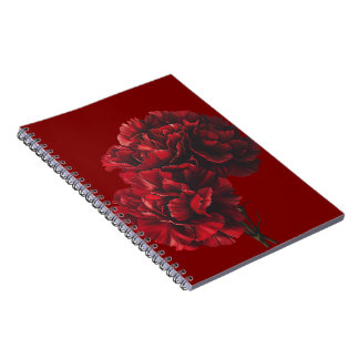 Caderno Espiral Notebook de fotos espirais Red Carnations