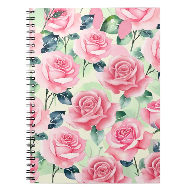 Caderno Espiral Notebook de fotos espirais rosa rosa rosa rosa (Frente)