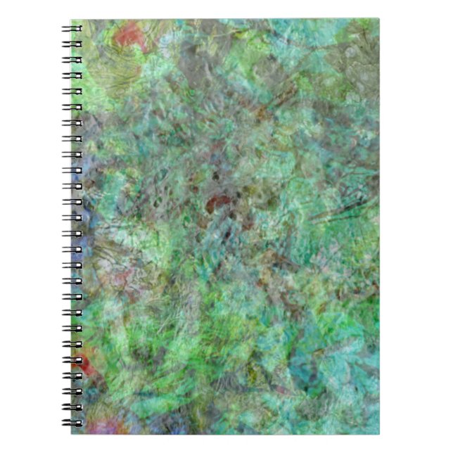 Caderno Espiral Notebook de fotos espirais verde abstrato, pacífic (Frente)