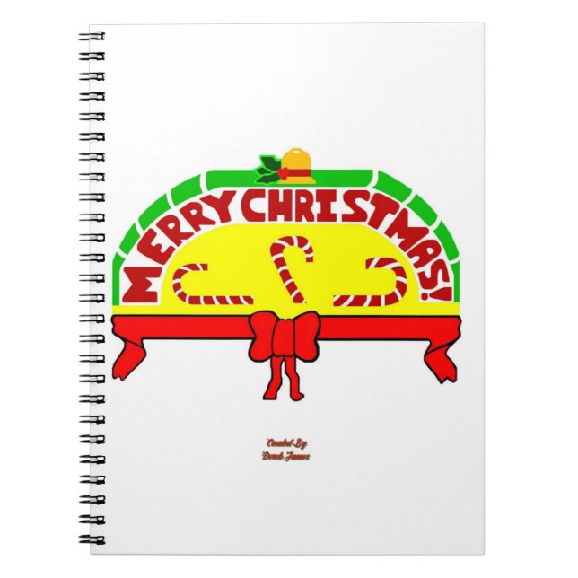 Caderno Espiral Notebook de fotos espiral de cartões de natal (Frente)