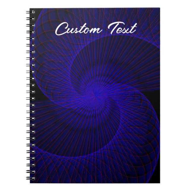 Caderno Espiral Notebook de fotos geométricas de funil duplo com t (Frente)