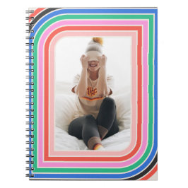 Caderno Espiral Notebook de fotos personalizável com faixa retrorr