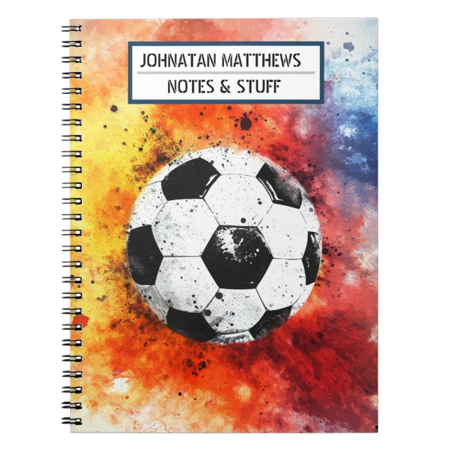 Caderno Espiral Notebook De Futebol De Volta Para Espiral Escolar (Frente)