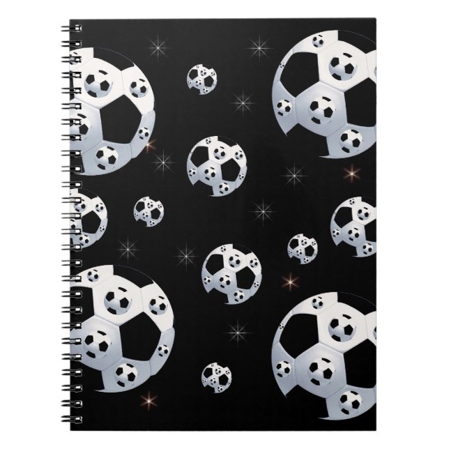 Caderno Espiral Notebook de futebol espacial (Frente)