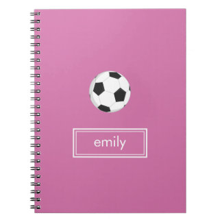 Caderno Espiral Notebook de futebol (rosa)