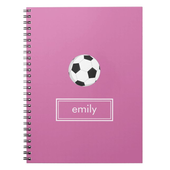 Caderno Espiral Notebook de futebol (rosa) (Frente)