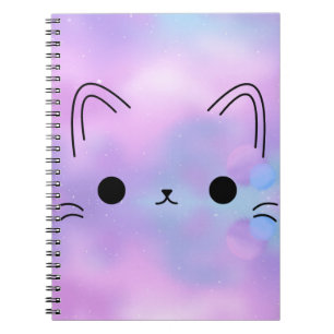 Caderno Espiral Notebook de Gatinho Galaxy