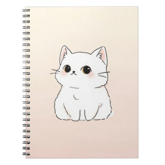 Caderno Espiral Notebook de gato bonito — Design de Cobrir pastel