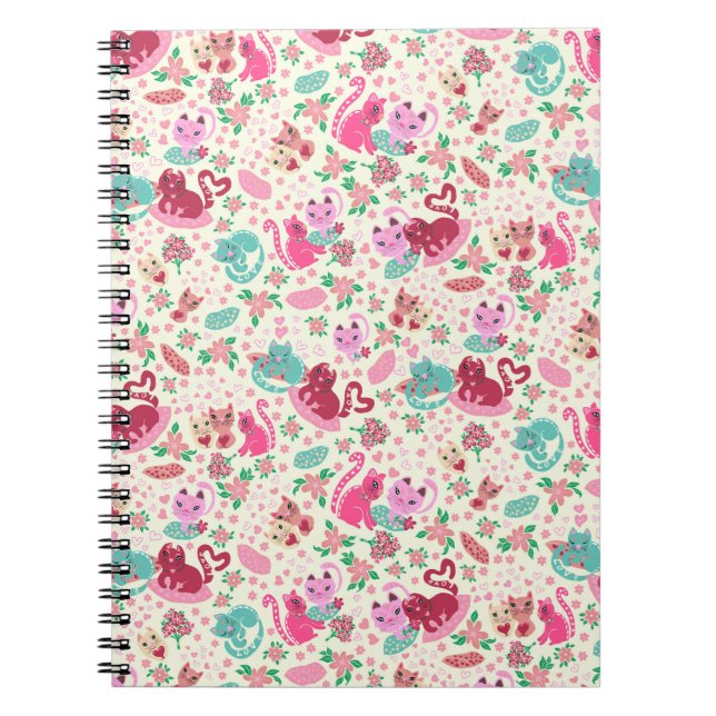Caderno Espiral Notebook de gatos com amor (Frente)