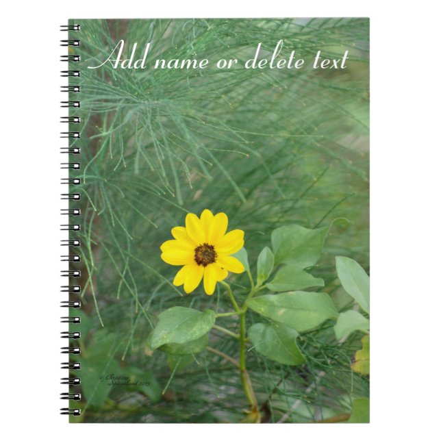 Caderno Espiral Notebook de girassol de praia amarelo (Frente)