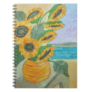 Caderno Espiral Notebook de girassol feliz