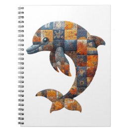 Caderno Espiral Notebook de golfinho com patch