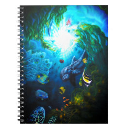 Caderno Espiral Notebook de golfinho no oceano-mãe