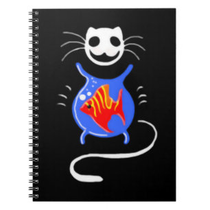 Caderno Espiral Notebook de gótico Cat Halloween Cat Spiral