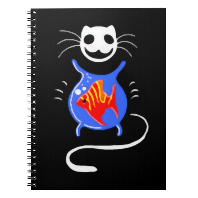 Caderno Espiral Notebook de gótico Cat Halloween Cat Spiral (Frente)