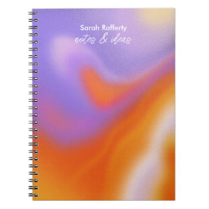 Caderno Espiral Notebook de gradiente de tipografia colorido da au