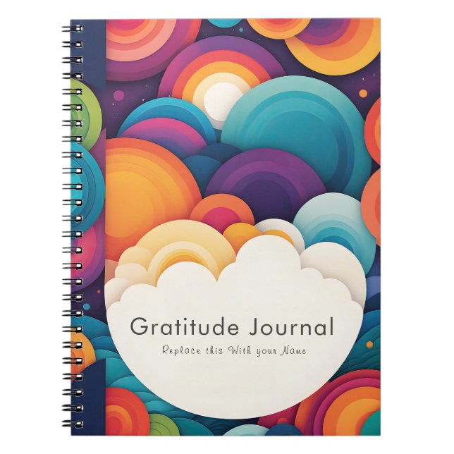 Caderno Espiral Notebook de Gratidão Personalizado (Frente)