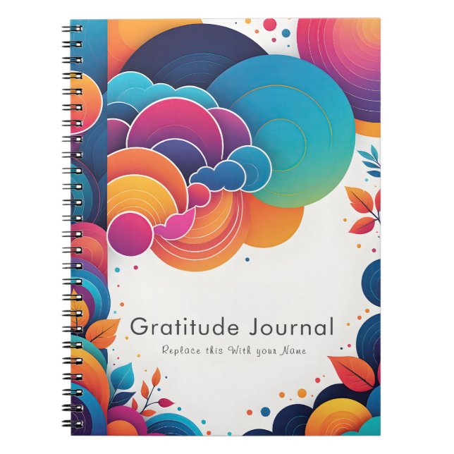 Caderno Espiral Notebook de Gratidão Personalizado (Frente)