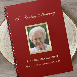 Caderno Espiral Notebook de Guest Memorial ou Funeral