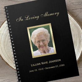 Caderno Espiral Notebook de Guest Memorial ou Funeral