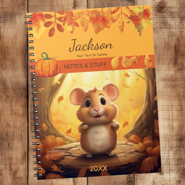 Caderno Espiral Notebook de Hamster Florestal de outono (Criador carregado)
