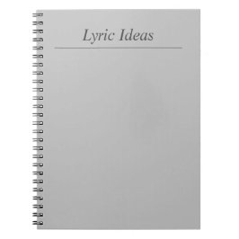 Caderno Espiral Notebook de ideias líricas de Cinzas personalizáve