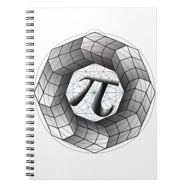 Caderno Espiral Notebook de ilusão óptica Pi Day para amantes de m (Frente)