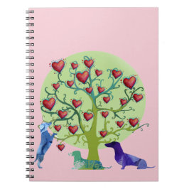Caderno Espiral Notebook de ilustração de namorados, DachshundHear