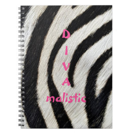 Caderno Espiral Notebook de impressão Zebra DIVAmalístico