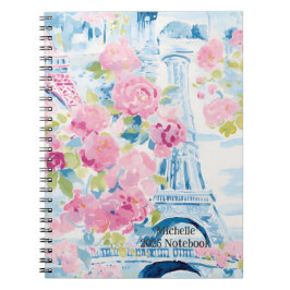 Caderno Espiral Notebook de jardim parisiense personalizado