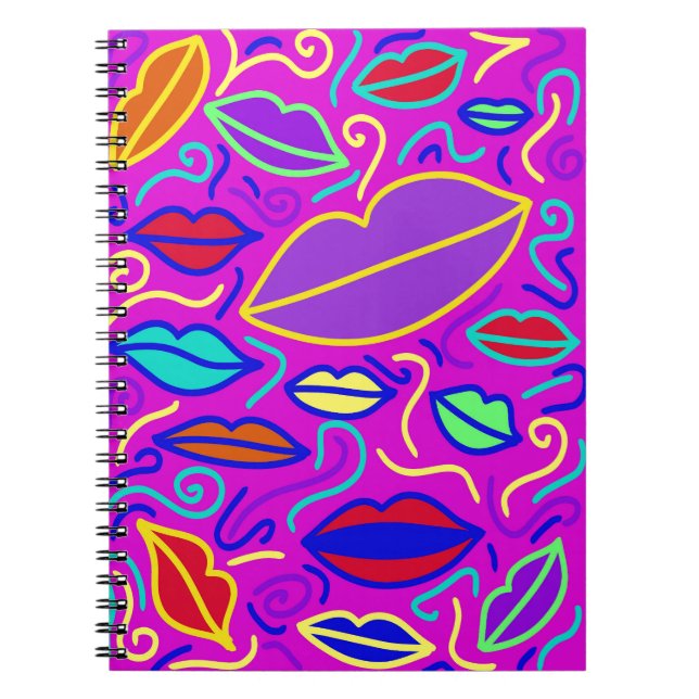 Caderno Espiral Notebook de Lábios vibrantes (Frente)
