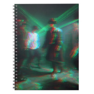 Caderno Espiral Notebook de Laser Dance Party Glitchcore