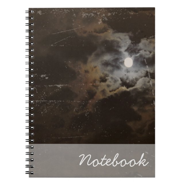 Caderno Espiral Notebook de lua assustadora (Frente)