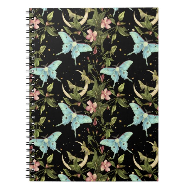 Caderno Espiral Notebook de lua de bruxaria elegante (Frente)