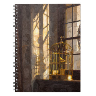 Caderno Espiral Notebook de luz solar de ouro