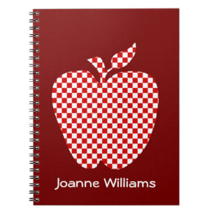 Caderno Espiral Notebook de maçã vermelho controlado pelo professo