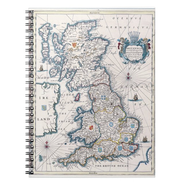 Caderno Espiral Notebook de Mapa Britânico (Frente)