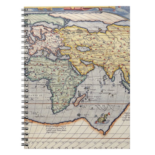 Caderno Espiral Notebook de mapa da Ásia antiga (Frente)