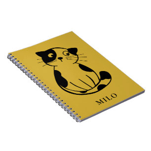 Caderno Espiral Notebook de marca de gato encantador com toque pes