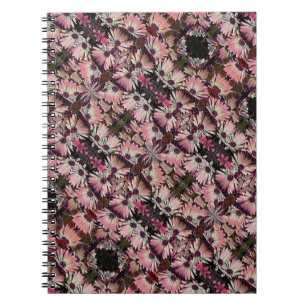 Caderno Espiral Notebook de margarida rosa com flores de Abstrato