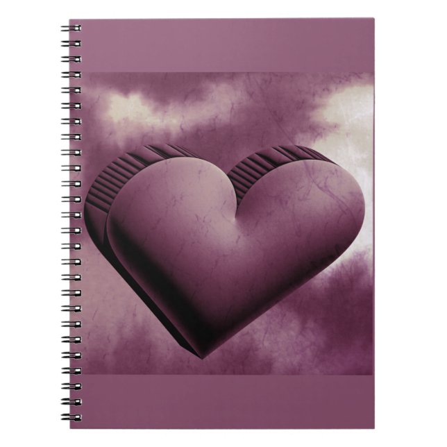 Caderno Espiral Notebook de mármore roxo 3D Foto espiral (Frente)