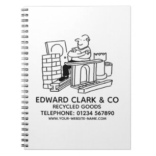 Caderno Espiral Notebook de Mercadorias reciclados
