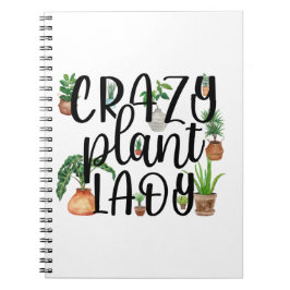 Caderno Espiral Notebook de moça de planta louca com plantas plant